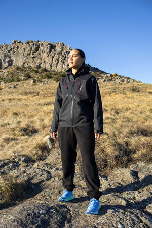 Lonely Track Outlander Waterproof Jacket in black - 10,000mm waterproof, fully taped ripstop outdoor jacket