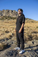 Lonely Track Rogue Hooded Tee - men's shorter cut fleece with quarter zip and velcro cuffs