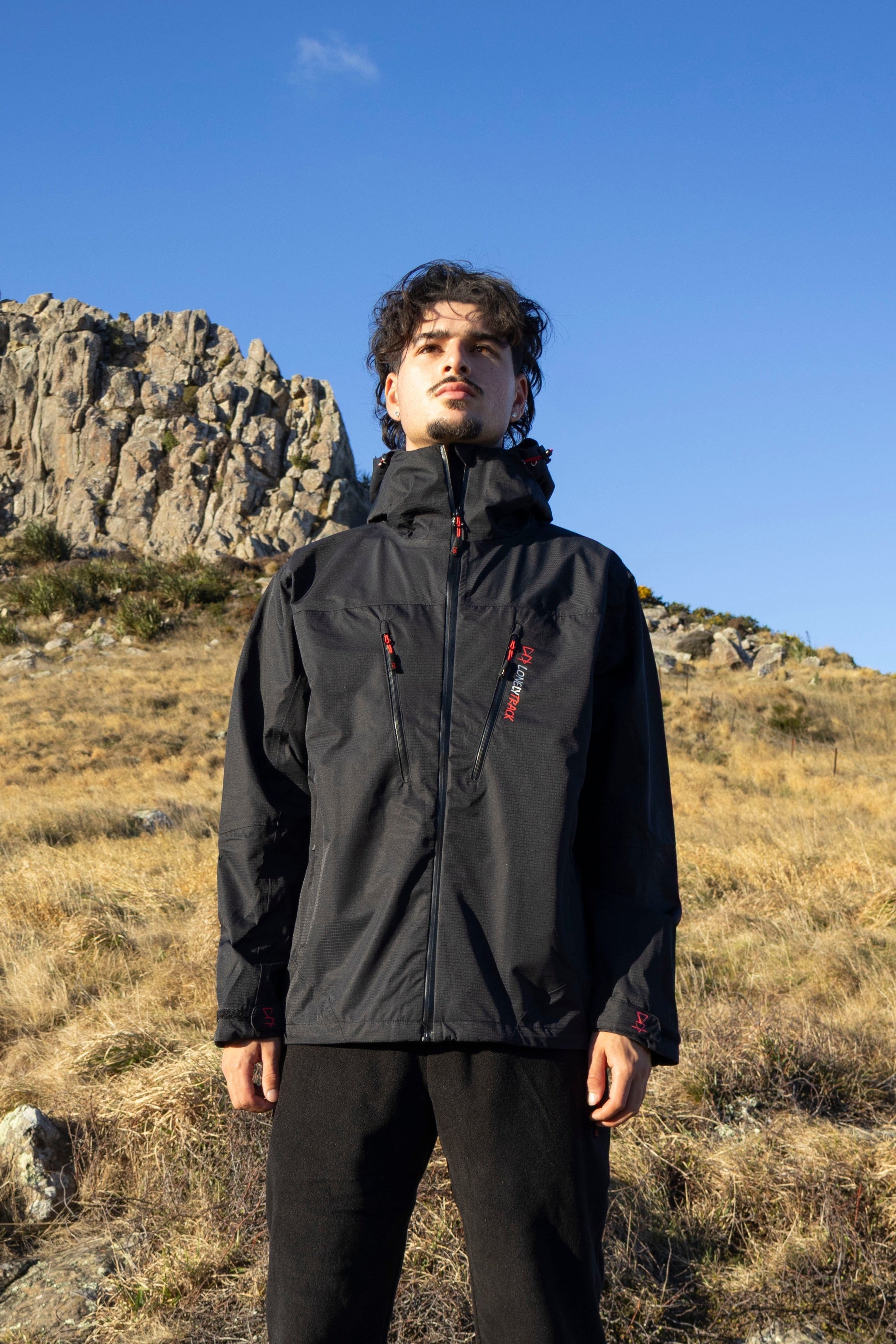 Lonely Track Outlander Waterproof Jacket in black - men's fully waterproof outdoor jacket