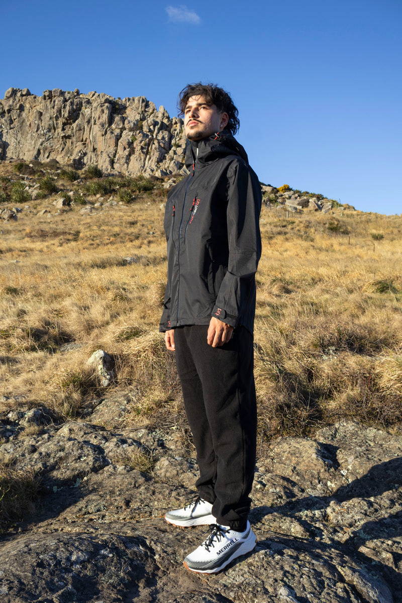 Lonely Track Outlander Waterproof Jacket in black - 10,000mm waterproof, fully taped ripstop outdoor jacket