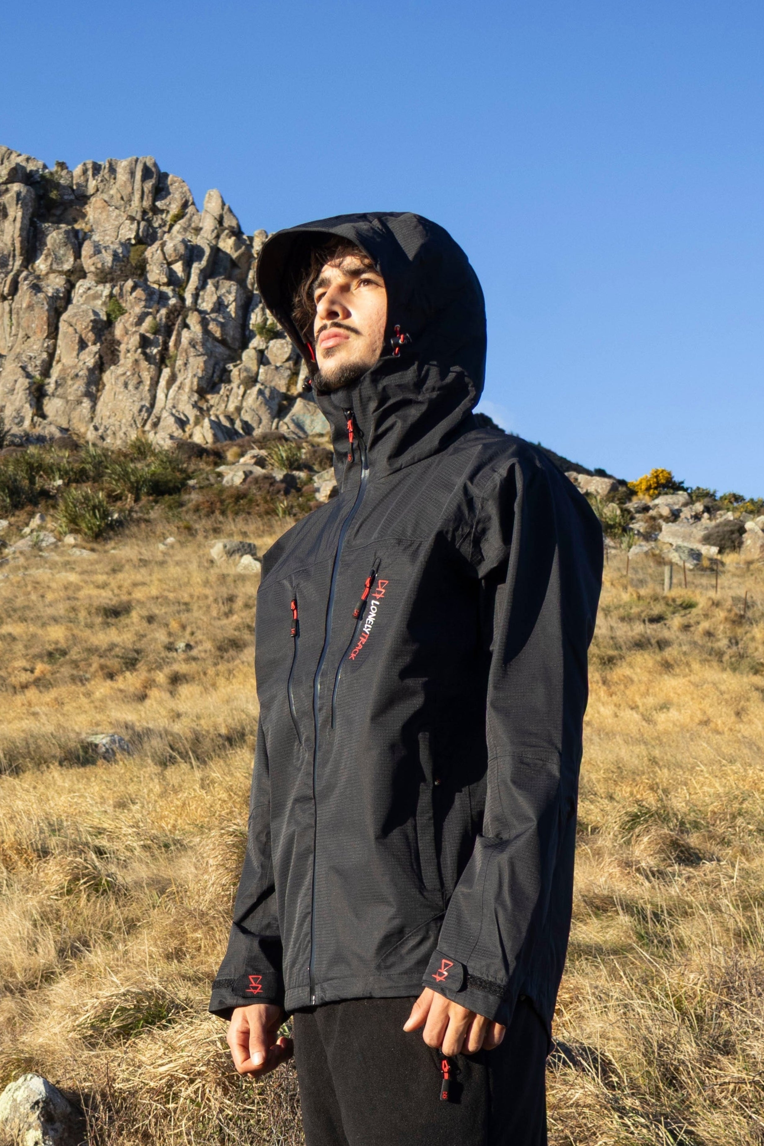Lonely Track Outlander Waterproof Jacket in black - men's fully waterproof outdoor jacket